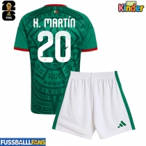 Mexiko Henry Martin #20 Heimtrikotsatz Kinder EM 2024 Kurzarm (+ Kurze Hosen)